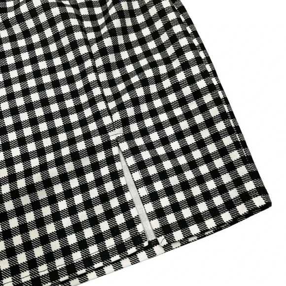 Saints 21 Black Houndstooth Front Slit Bandage Mini Skirt M - Picture 2 of 4